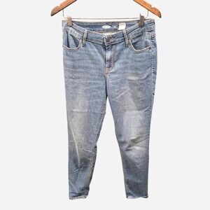 Women's light‎ wash old navy super skinny ankle midrise size 6 (S3)
